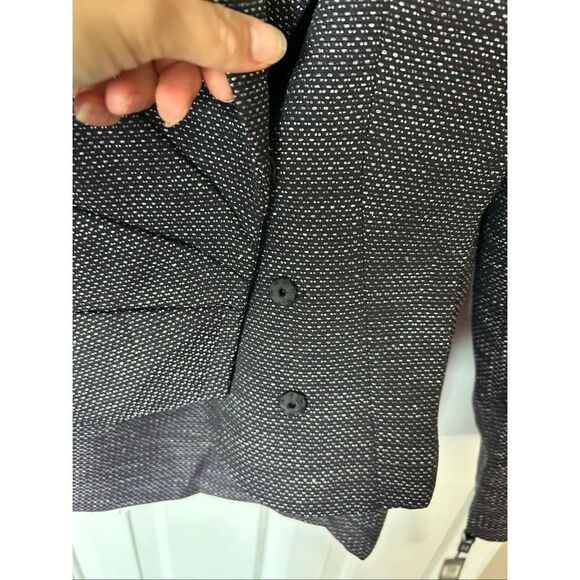 TAHARI Jacket Blazer Women Purple Gray Crop Snaps Front Lined skirt suit size 4 - Picture 4 of 7